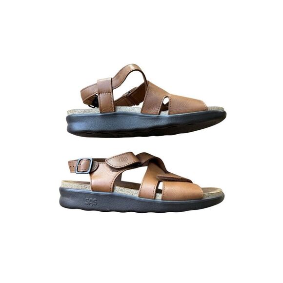 SAS Womens Brown Leather Huggy All Day Tripad Comfort Sandals Size 8M - Picture 9 of 15